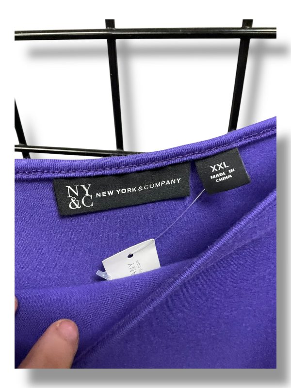 Tunic Short Sleeve By New York And Co In Purple, Size: 2x Online Sale