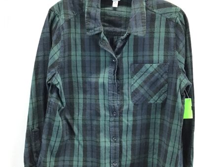 Top Long Sleeve By Time And Tru In Blue & Green, Size: M Online Sale