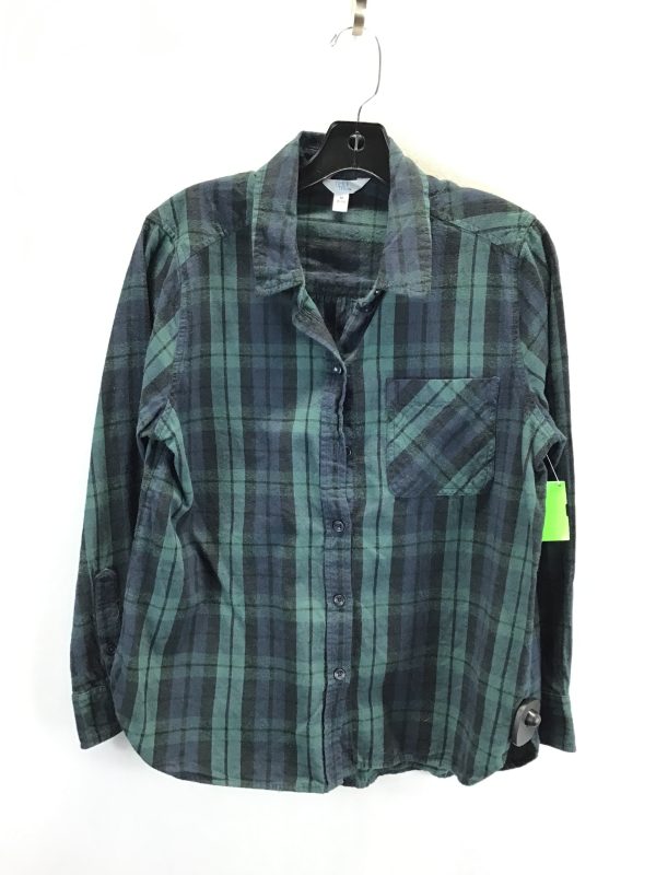 Top Long Sleeve By Time And Tru In Blue & Green, Size: M Online Sale