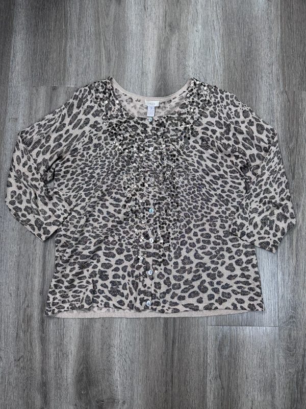 Cardigan By Chicos In Animal Print, Size: Xl Online