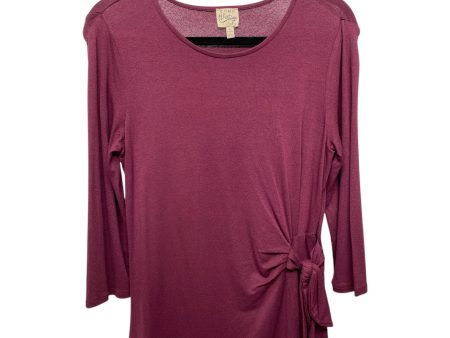 Top 3 4 Sleeve By Como Vintage In Maroon, Size: Sp For Sale