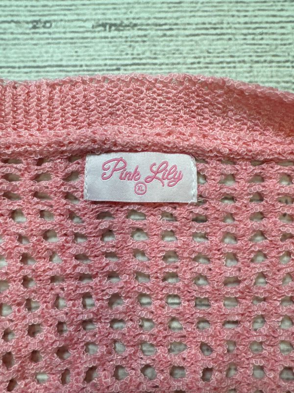 Cardigan By Pink Lily In Pink, Size: Xl For Sale