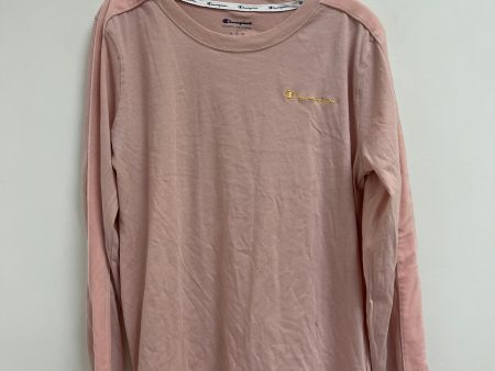 Athletic Top Long Sleeve Collar By Champion In Pink, Size: L Fashion