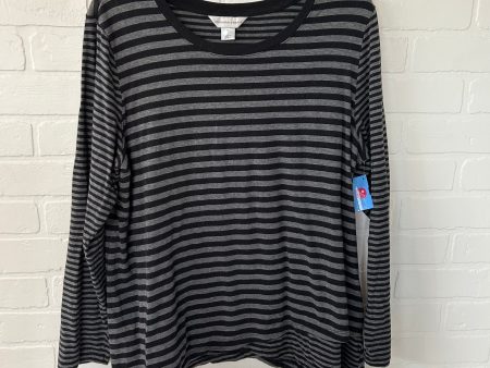 Tunic Long Sleeve By Christopher And Banks In Black & Grey, Size: Xl Cheap