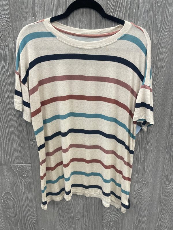 Top Short Sleeve By Maurices In Striped Pattern, Size: L For Discount