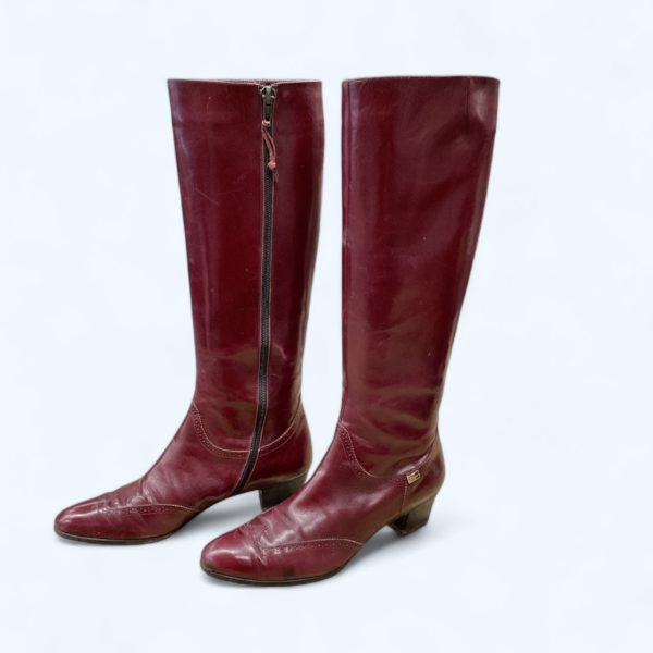 Boots Designer By Ferragamo In Red, Size: 5 Online now