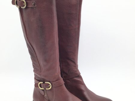 Boots Knee Flats By Naturalizer In Maroon, Size: 8 Online now