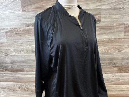 Athletic Top Long Sleeve Collar By Under Armour In Black, Size: Xl Cheap