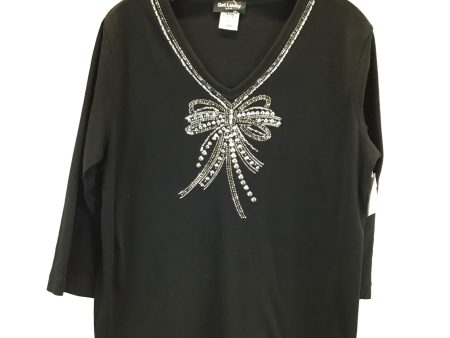 Top 3 4 Sleeve By Clothes Mentor In Black & Silver, Size: L Discount