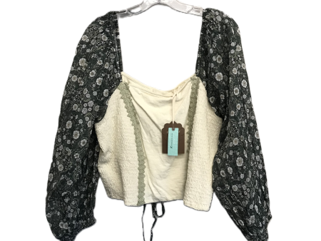 Cream & Green Top Long Sleeve By Forever That Girl, Size: 2x Online now